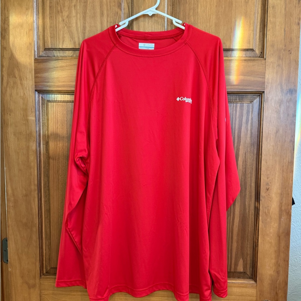 Columbia Men's Vibrant Red Long Sleeve Tee